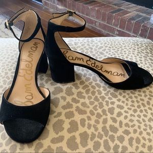 Sam Edelman ankle strap black heel 7.5
